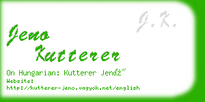 jeno kutterer business card